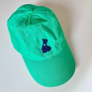 Smathers & Branson Block Island Needlepoint Adjustable Green Baseball Hat